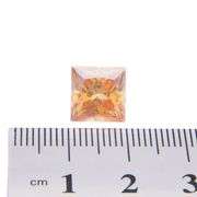 Stunning 5 Ct Princess Cut Golden Amber Fire Moissanite Solitaire