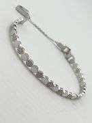 925 Sterling Silver alternating Round Disk Tennis Bracelet