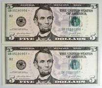 (2) Superb Crisp $5 2021 Star Replacement Notes New York-Consecutive!