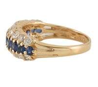 0.95ctw Diamonds and 1.00ctw Sapphire Dome Band Ring in 14K