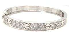 925 Sterling silver cubic zirconia love bangle
