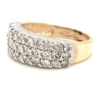 14kt Yellow gold 1ctw 3 row diamond band