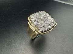 10K Yellow Gold Men Diamond Ring of 2ct