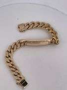 BRAND NEW CERTIFIED MEN'S CUBAN LINK DIAMOND ID BRACELET. 18K GOLD