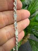 Sterling Silver Hollow Spiral Rope Chain 4mm Pure 925 Italy New Men's Wide Bracelet 8"