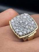 10K Yellow Gold Men Diamond Ring of 2ct