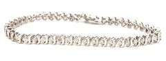 14kt White gold 1.45ctw diamond S link tennis bracelet