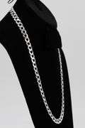 Men's 10mm Solid .925 Sterling Silver Flat Curb Chain Link Italy Necklace 30"