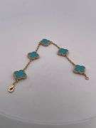 CERTIFIED BRAND NEW 18K YELLOW GOLD CLOVER LEAF BRACELET