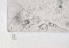 Highly Collectible and Rare Marc Chagall Antique Hand-Signed Drypoint Etching