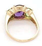 14kt Yellow gold 2.40ctw amethyst and 1.25ctw peridot cocktail ring