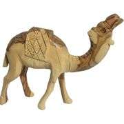 Bethlehem Olive Wood Camel with Embroidered Saddle