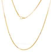 Practical 18K YG Italian Made Box Link Necklace