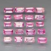 Baguette cut! 2.74ct set of Sapphires with candy pink hues!
