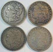 4 Different Morgan Silver Dollars 1891-O to 1901-O