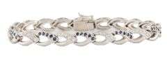 1.50ctw Sapphire and 1.52ctw Diamond Marquise Shaped Link Bracelet in Platinum