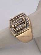 MEN'S CERTIFIED 10K YELLOW GOLD DIAMOND RING