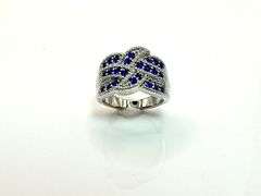 14 Kt White Gold Plate 7 Cttw Simulated Midnight Blue Sapphire Ring