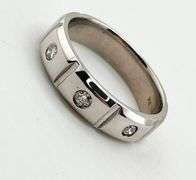 14KT White Gold 6mm Square Shape Diamond Section Band