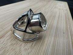 Sterling Silver Clear Crystal Ring Size 6