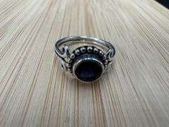 Sterling Silver Iolite Gemstone Ring Size 6