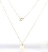 14kt Yellow gold 7.5-8mm pearl pendant on chain