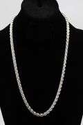 Sterling Silver Men's Heavy Wheat Chain 6mm Solid 925 Italy Foxtail Spiga 24"