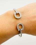 925 Sterling Silver Two Horsebit Motifs With End Design As Half Saddle Details Bangle