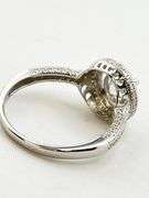 925 Sterling Silver TW One Carat Brilliant Cut Moissanite Halo Engagement Ring