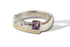 Sweet Sterling & 14k Ring with Amethyst