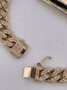 BRAND NEW CERTIFIED MEN'S CUBAN LINK DIAMOND ID BRACELET. 18K GOLD