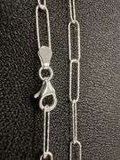 Sterling Silver Adjustable Paperclip Diamond-Cut Chain 4mm Solid 925 Italy Necklace 30"