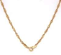 14kt Yellow gold Singapore link chain necklace