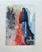 Highly Collectible Salvador Dali Original Color Engraving from The Divine Comedy