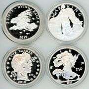 4 Diff. 'Zombucks Currency of the Apocalypse' 1 Troy Oz .999 Fine Silvers in capsules