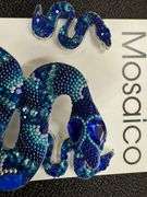 Original Handmade Mosaico Snake Earrings & Pendant 925 Sterling Silver Mexico Artistic Jewelry