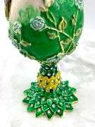 Imperial Russian Fabergé Egg Trinket Box – Gold Décor, Austrian Crystals, Handmade