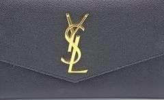 YSL Grain De Poudre Monogram uptown wallet