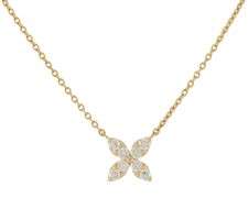 New 0.57ctw Diamond X Petals Pendant Necklace in 14K