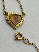 12KT Yellow Gold Filled Tiger Eye Heart Necklace