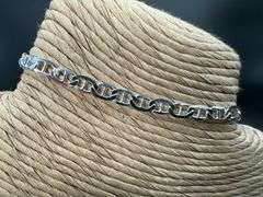 Sterling Silver Flat Marina Link Chain 4.6mm 925 Italy Anchor Mariner Bracelet 8"