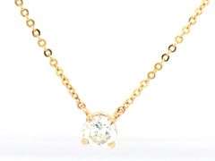 14kt Yellow gold 0.47ct round brilliant cut diamond pendant on chain
