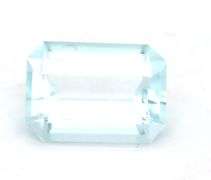 7.80ct Emerald cut aquamarine loose stone