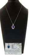 6.57ct Oval Tanzanite and 0.85ctw Diamond Swirl Framed Pendant Necklace in 14K