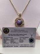 Extremely fine quality one Cabochon Ruby and Sapphire pendent in silver, GGA certfied
