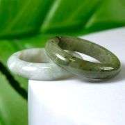 Matched size! Stackable! Size 6.3 Burmese Jade rings weighing 25.10 carats!
