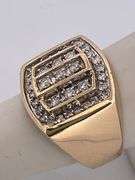 MEN'S CERTIFIED 10K YELLOW GOLD DIAMOND RING