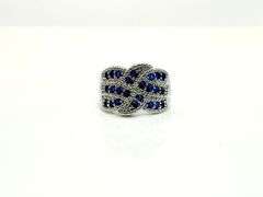 14 Kt White Gold Plate 7 Cttw Simulated Midnight Blue Sapphire Ring