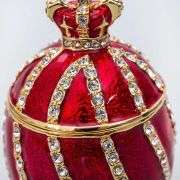3.2" Twisted Fabergé Egg Replica Jewelry Box – Red Keepsake Яйцо Фаберже