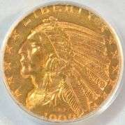 Gorgeous Choice BU 1909-D $5 Indian Gold Piece. Old Green Label PCGS MS63